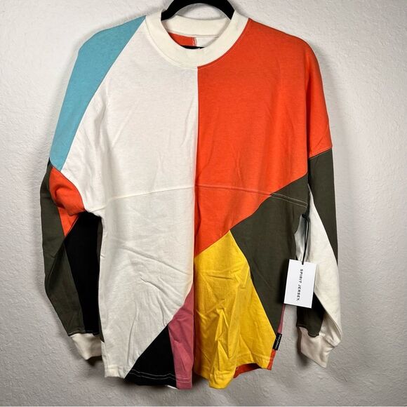 SPIRIT JERSEY 💗 NWT 💗 long sleeve, comfy Colorblock shirt 💗 oversized 💗 - Picture 1 of 6